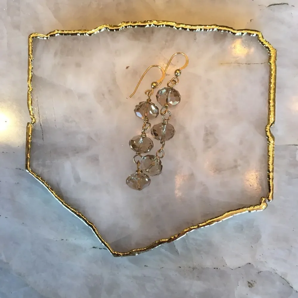 THREE DROP Opaque Faceted Earrings!